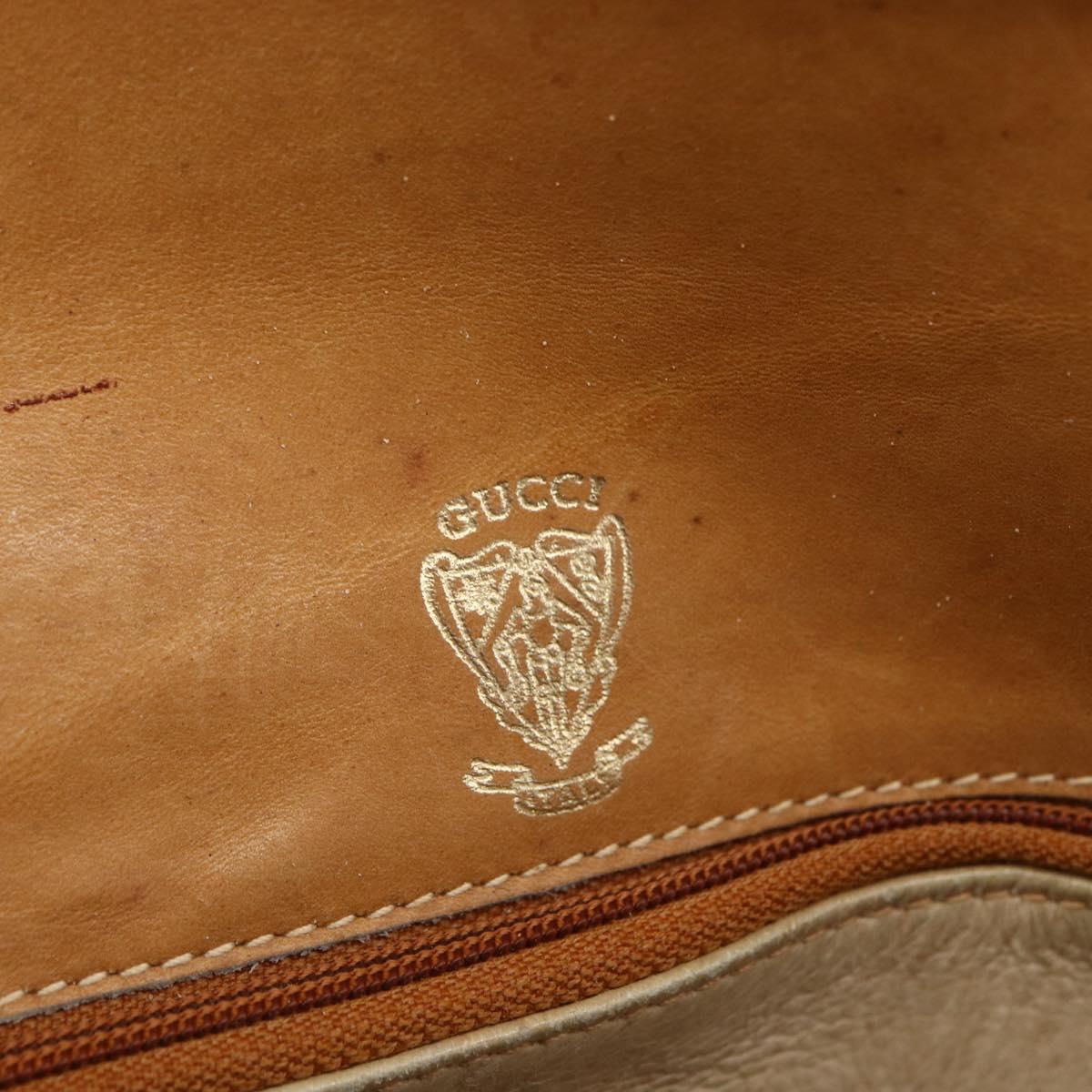 GUCCI Micro GG Supreme Shoulder Bag PVC Beige Gold Auth ep13175