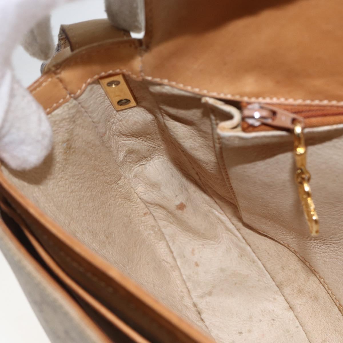 GUCCI Micro GG Supreme Shoulder Bag PVC Beige Gold Auth ep13175