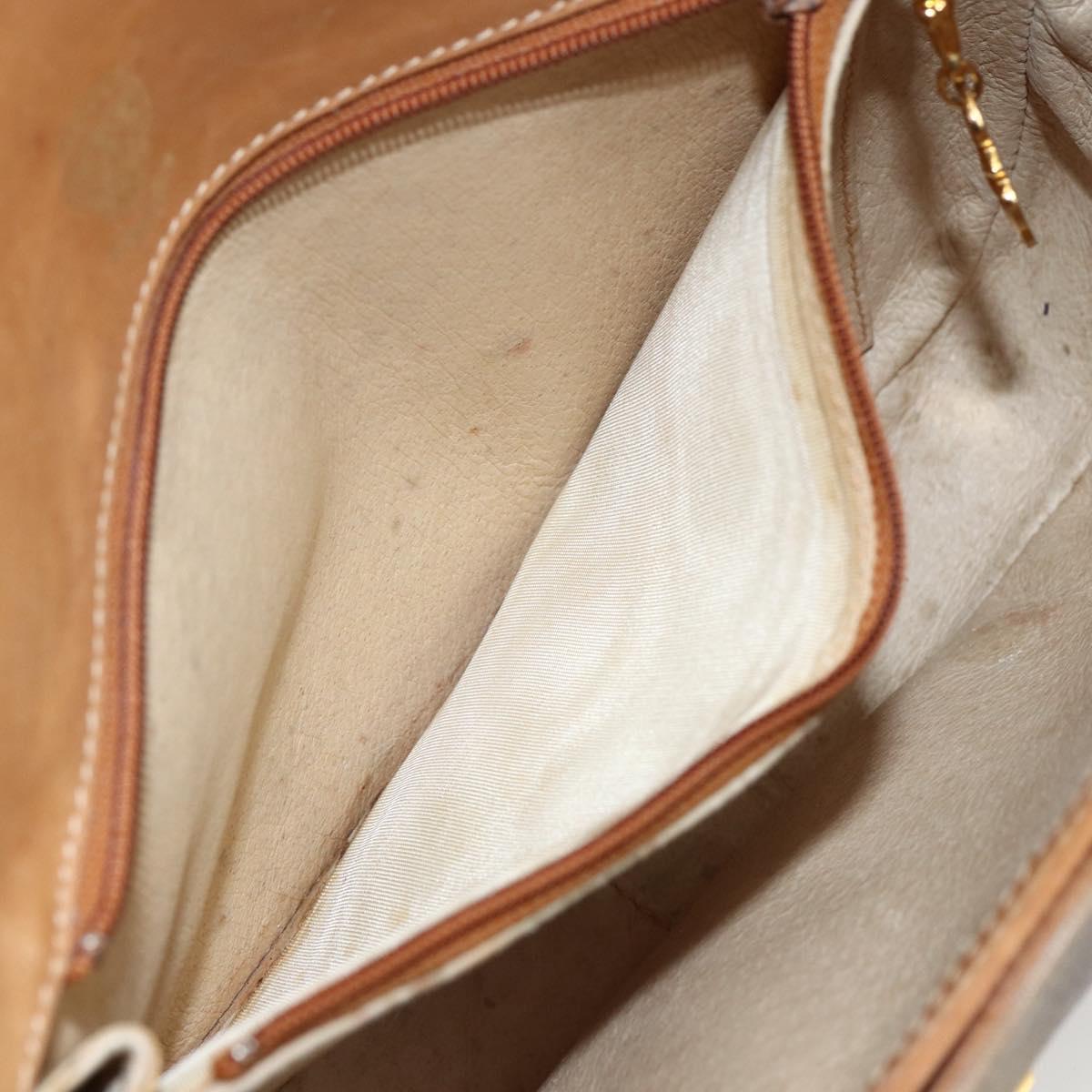 GUCCI Micro GG Supreme Shoulder Bag PVC Beige Gold Auth ep13175