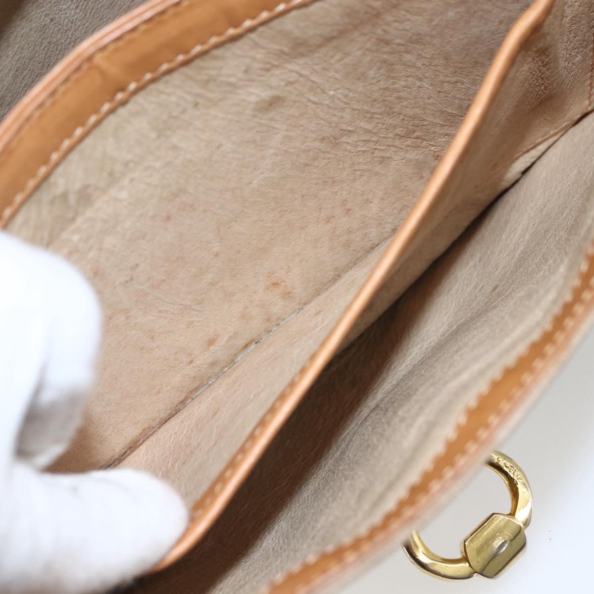 GUCCI Micro GG Supreme Shoulder Bag PVC Beige Gold Auth ep13175