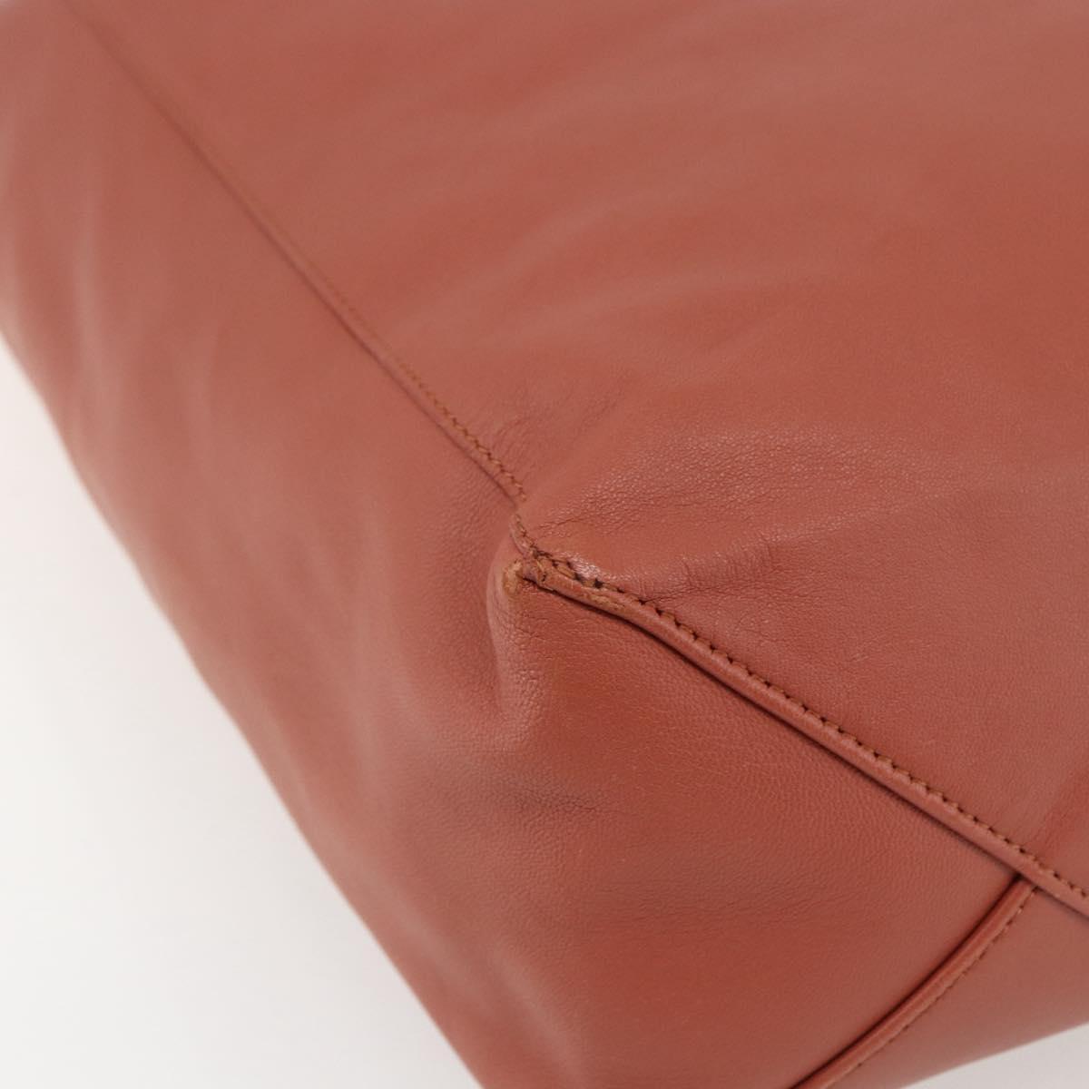 CELINE Tote Bag Leather Pink Gold Auth ep13177