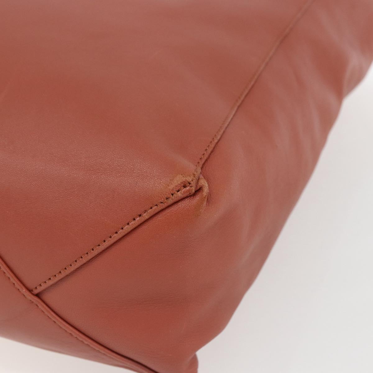 CELINE Tote Bag Leather Pink Gold Auth ep13177