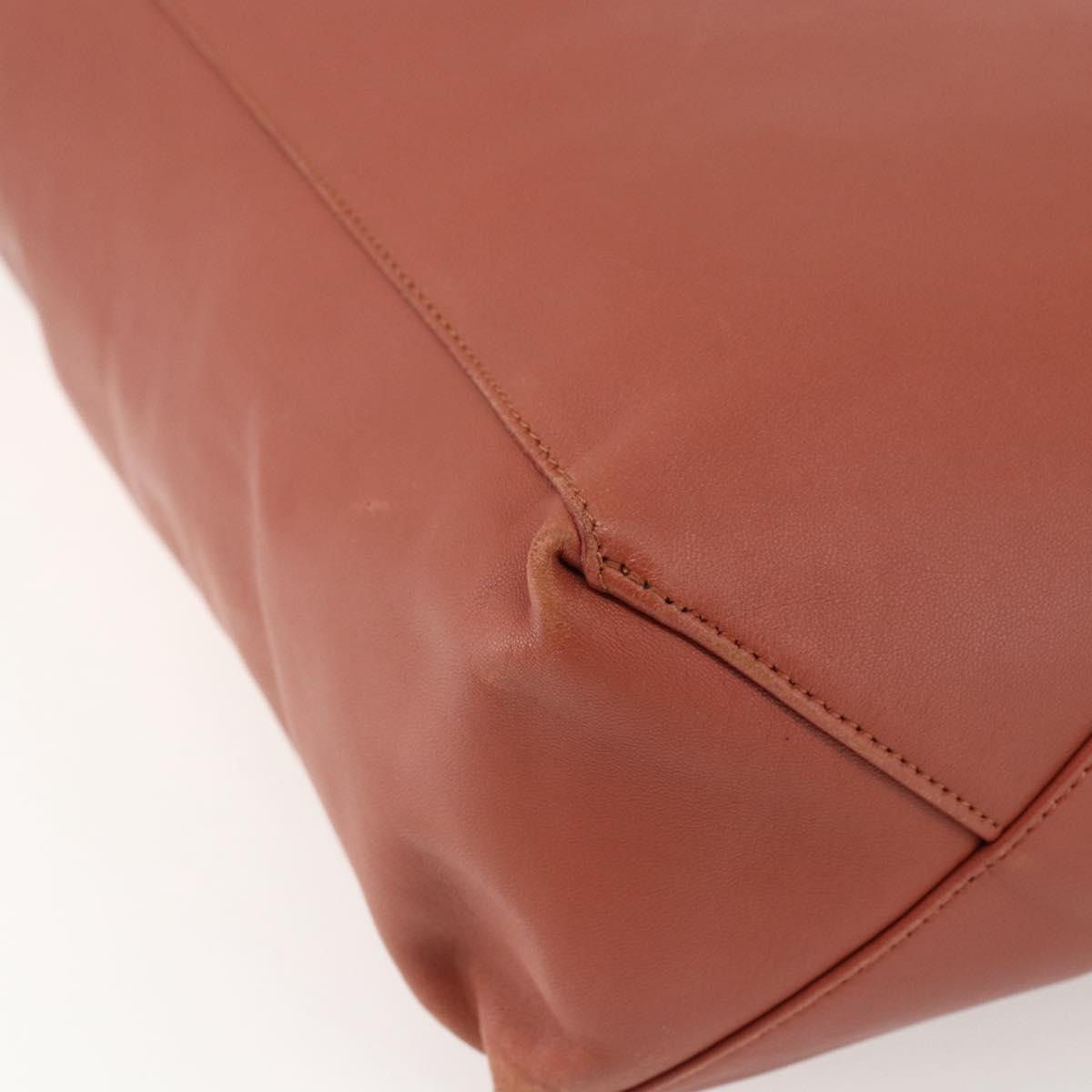 CELINE Tote Bag Leather Pink Gold Auth ep13177