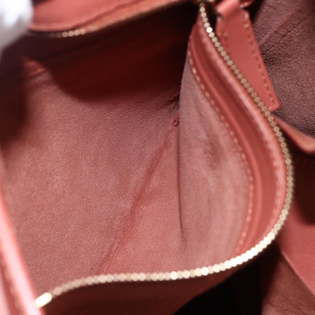 CELINE Tote Bag Leather Pink Gold Auth ep13177