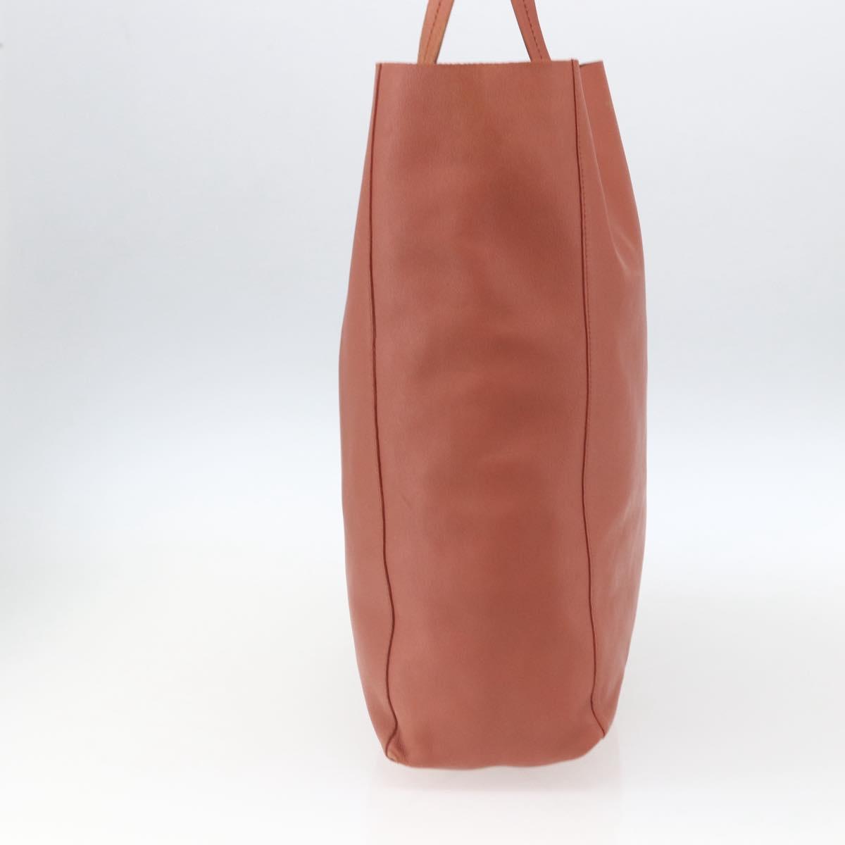 CELINE Tote Bag Leather Pink Gold Auth ep13177