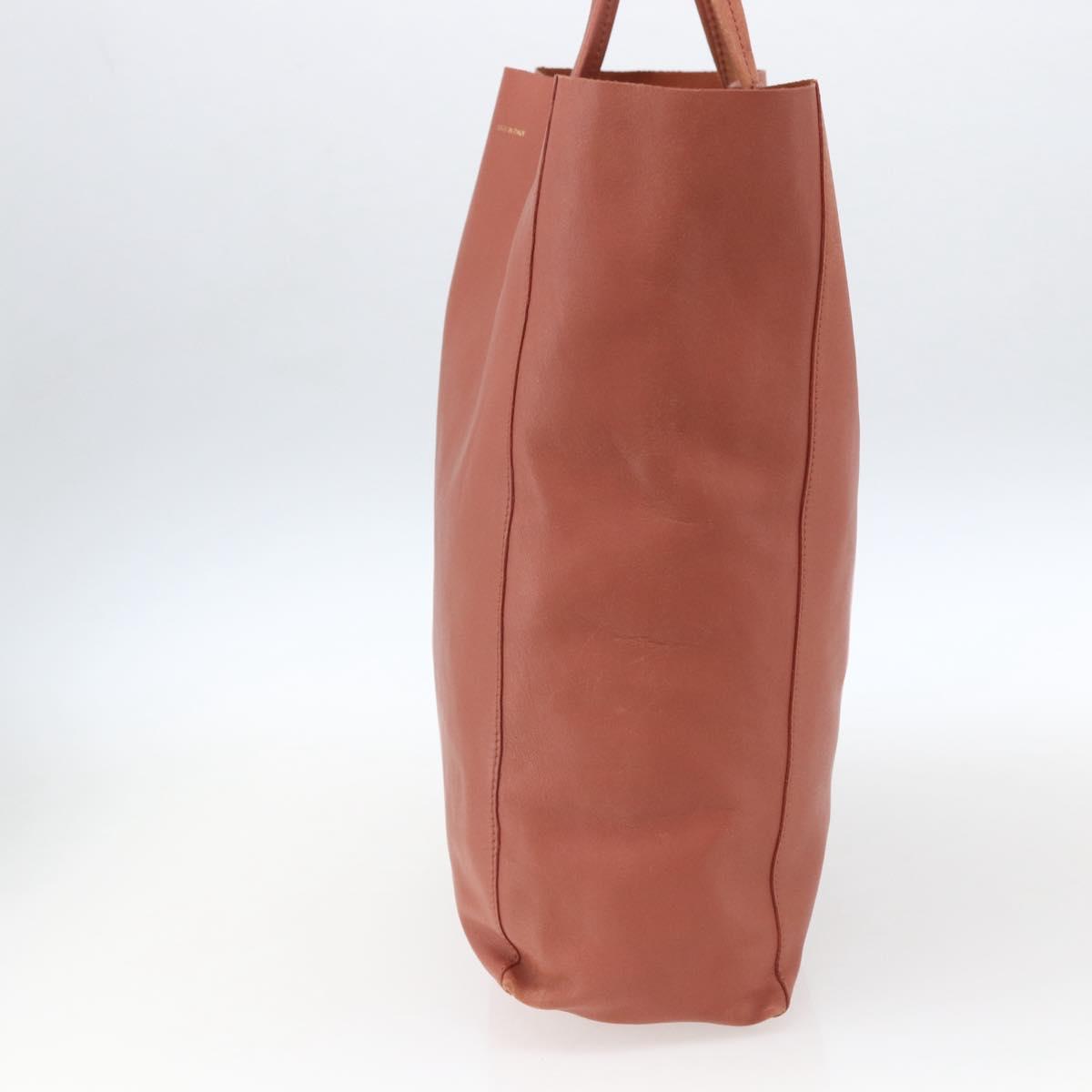 CELINE Tote Bag Leather Pink Gold Auth ep13177