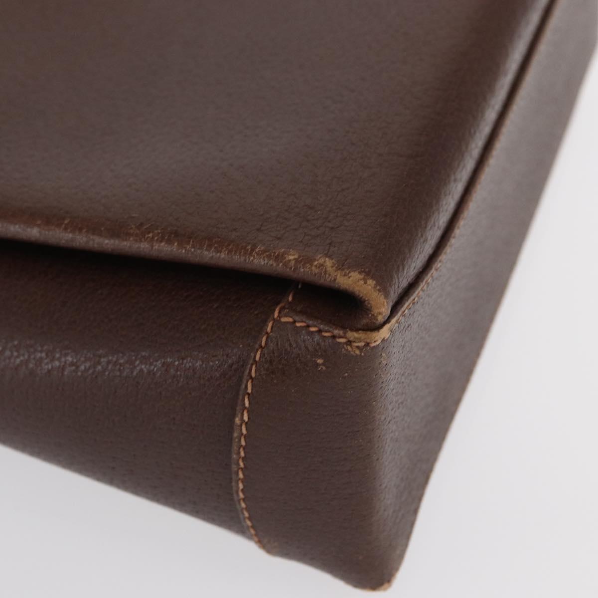 GUCCI Bamboo Hand Bag Leather Brown Gold Auth ep13180