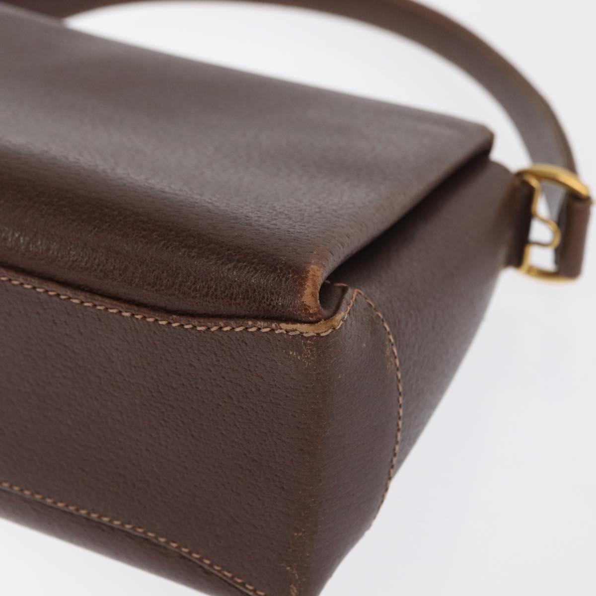 GUCCI Bamboo Hand Bag Leather Brown Gold Auth ep13180