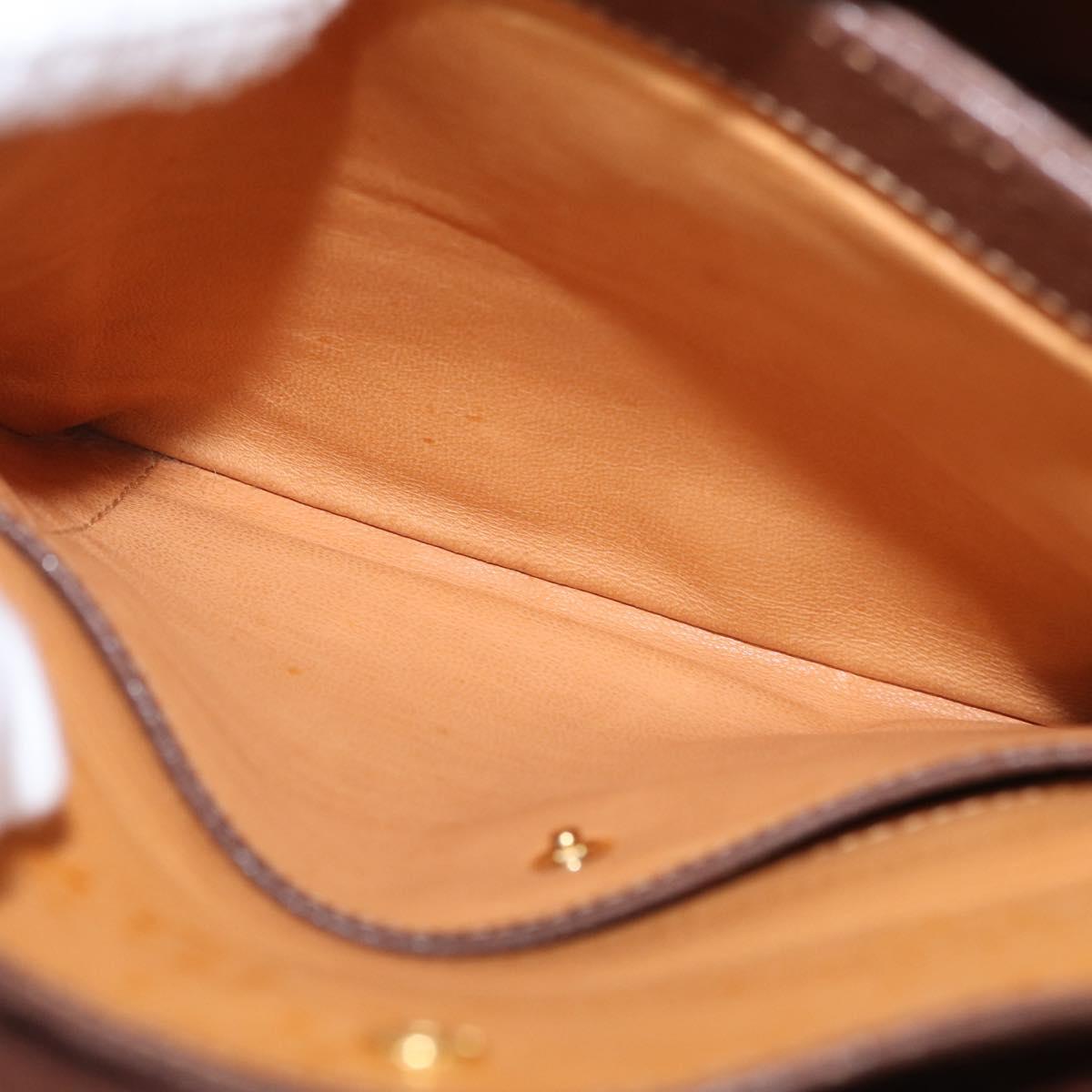 GUCCI Bamboo Hand Bag Leather Brown Gold Auth ep13180