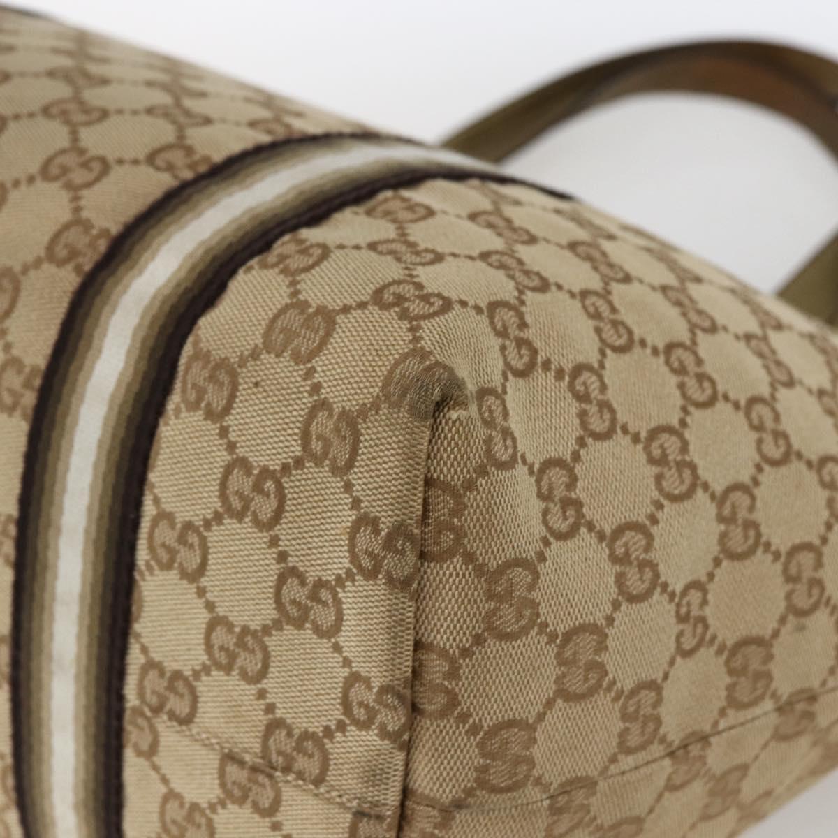 GUCCI GG Canvas Sherry Line Tote Bag Beige Gold 139260 Auth ep13190