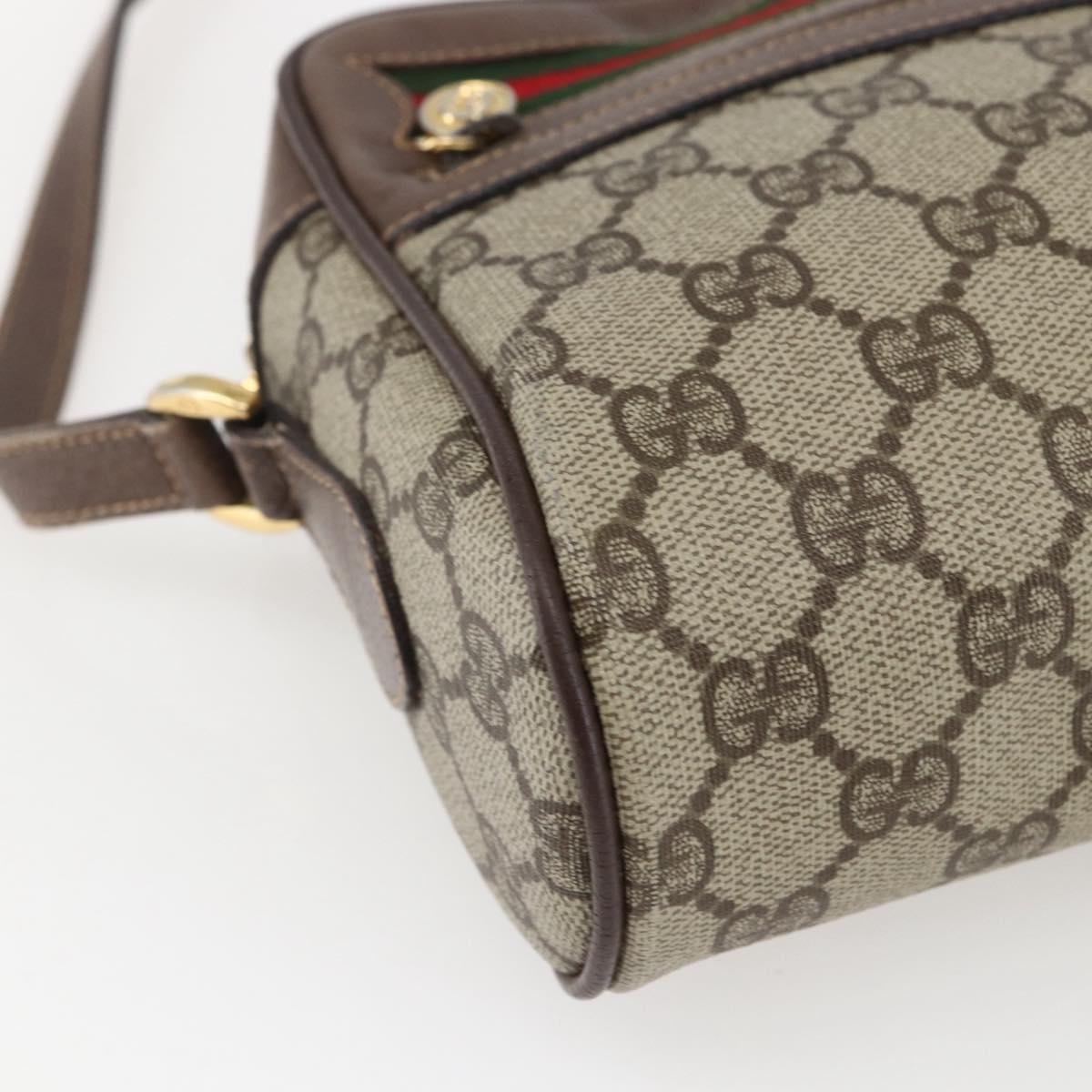 GUCCI GG Supreme Web Sherry Line Bag Beige Gold 001 44 6655 Auth ep13193