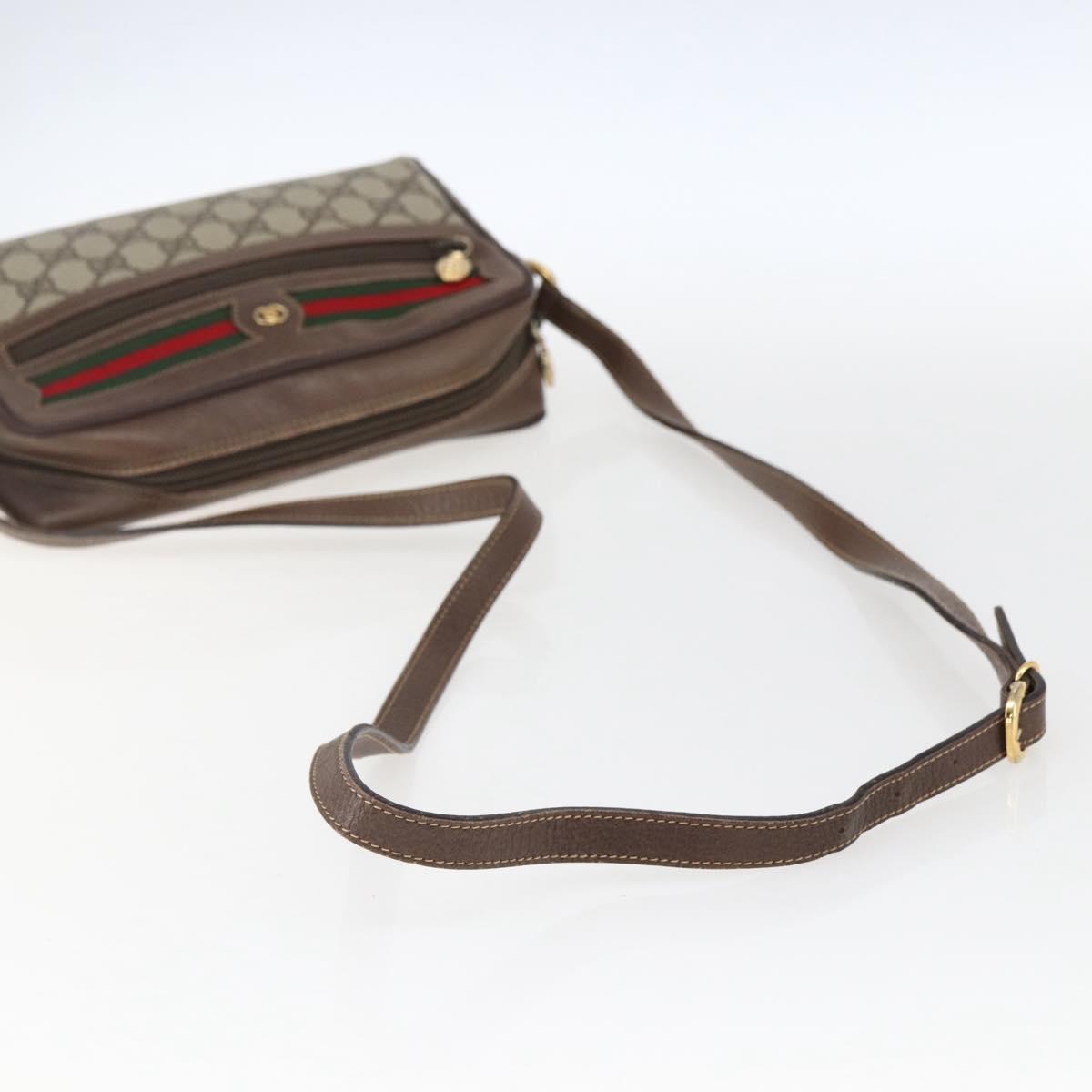 GUCCI GG Supreme Web Sherry Line Bag Beige Gold 001 44 6655 Auth ep13193