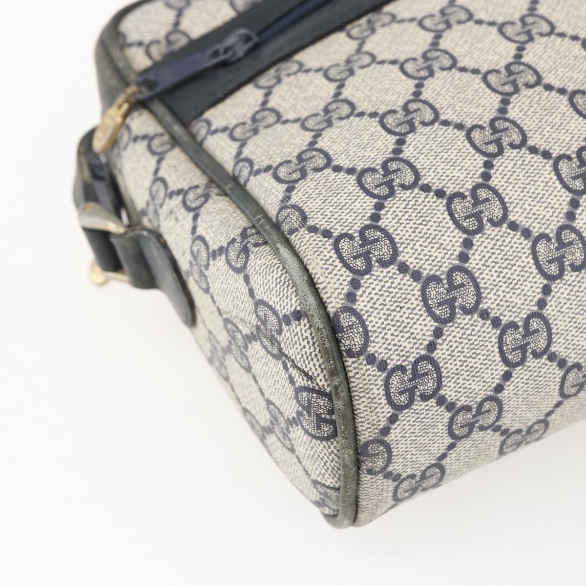 GUCCI GG Supreme Sherry Line Shoulder Bag PVC Navy Gold Auth ep13194