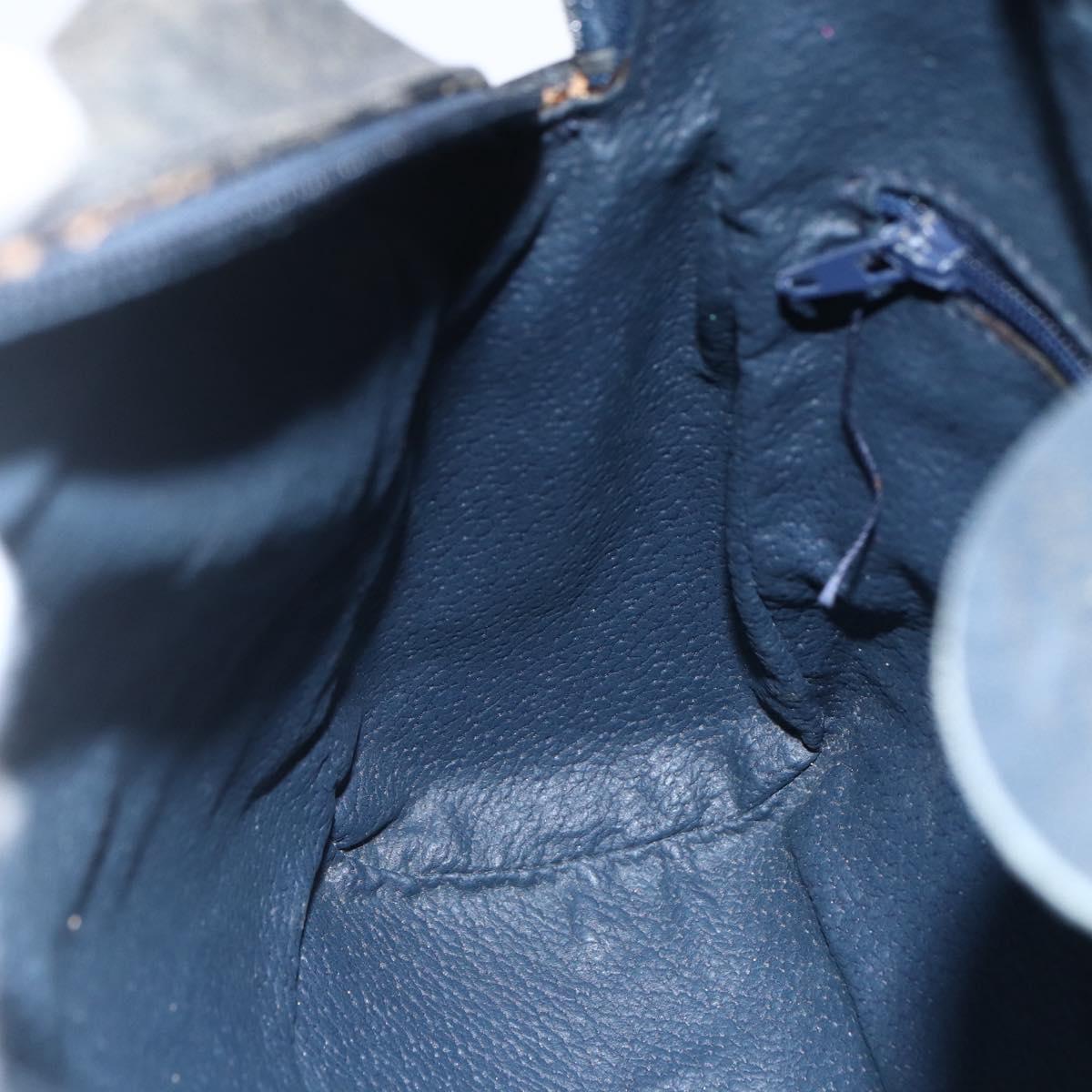 GUCCI GG Supreme Sherry Line Shoulder Bag PVC Navy Gold Auth ep13194