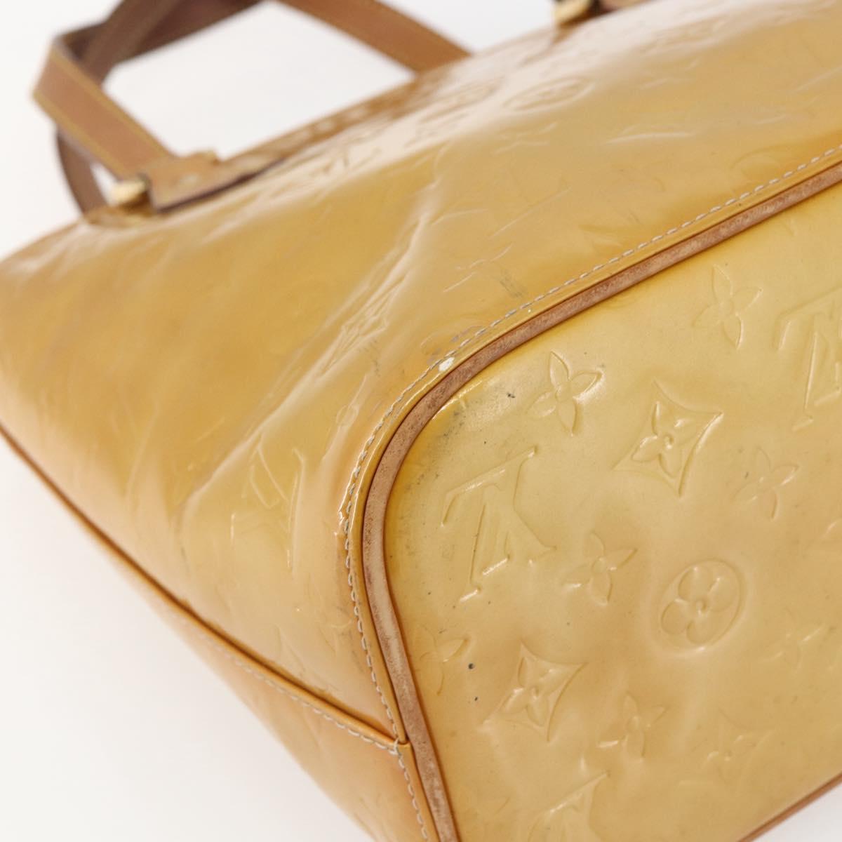 LOUIS VUITTON Monogram Vernis Houston Hand Bag Beige M91004 LV Auth ep13196