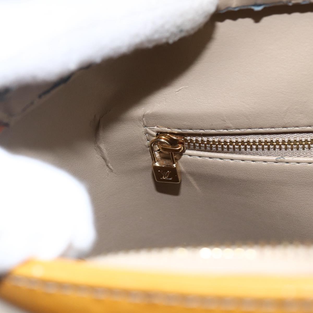 LOUIS VUITTON Monogram Vernis Houston Hand Bag Beige M91004 LV Auth ep13196