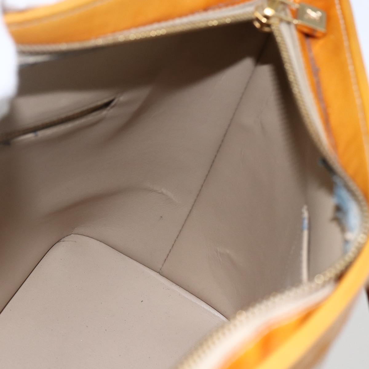 LOUIS VUITTON Monogram Vernis Houston Hand Bag Beige M91004 LV Auth ep13196