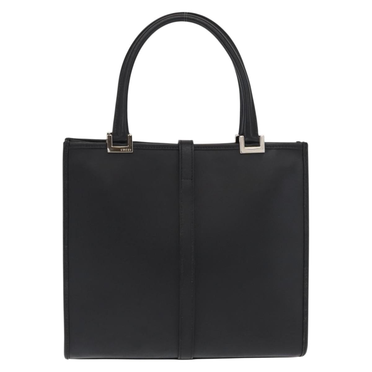 GUCCI Jackie Hand Bag Leather Black Silver 002 1065 Auth ep13198