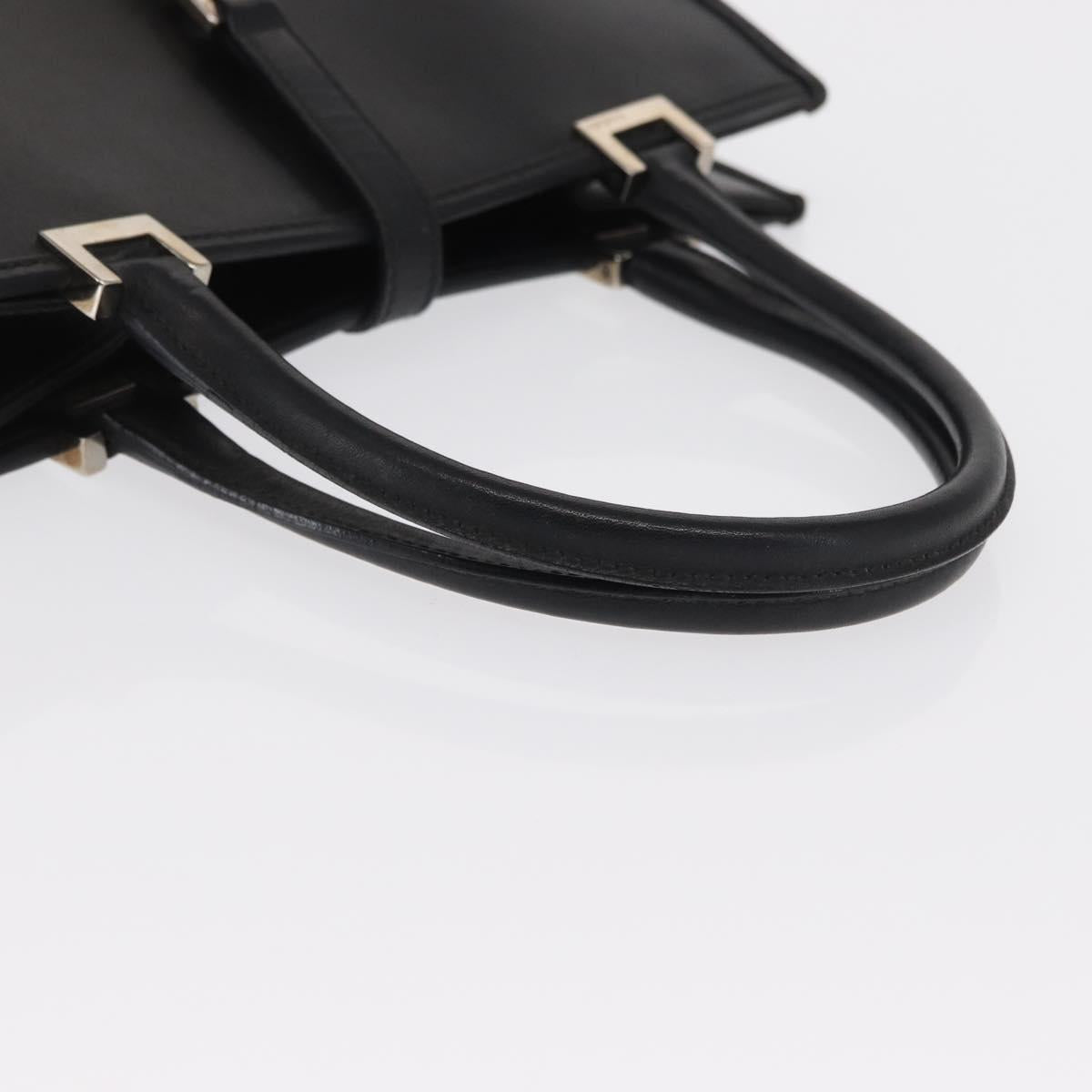 GUCCI Jackie Hand Bag Leather Black Silver 002 1065 Auth ep13198
