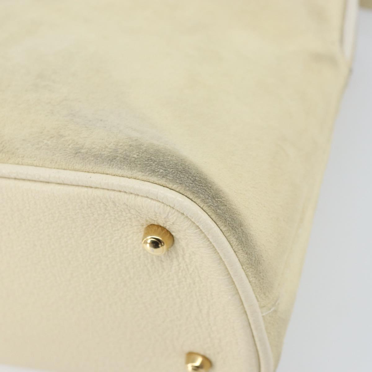 GUCCI Bamboo Hand Bag Suede 2way Beige Gold 000 2865 0290 Auth ep13200
