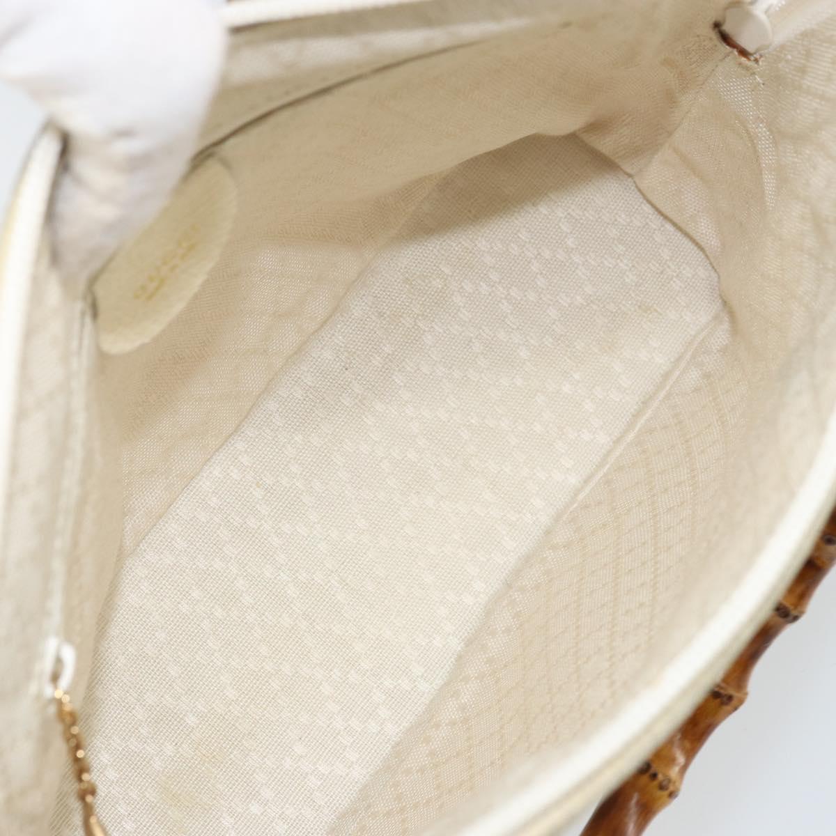 GUCCI Bamboo Hand Bag Suede 2way Beige Gold 000 2865 0290 Auth ep13200