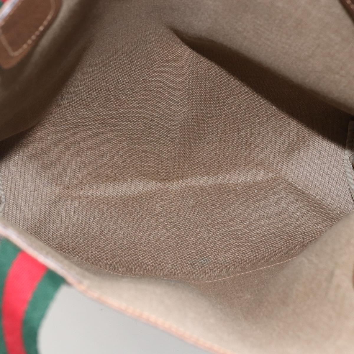 GUCCI GG Supreme Web Sherry Line Tote Bag PVC Beige 39 02 003 Auth ep13207V