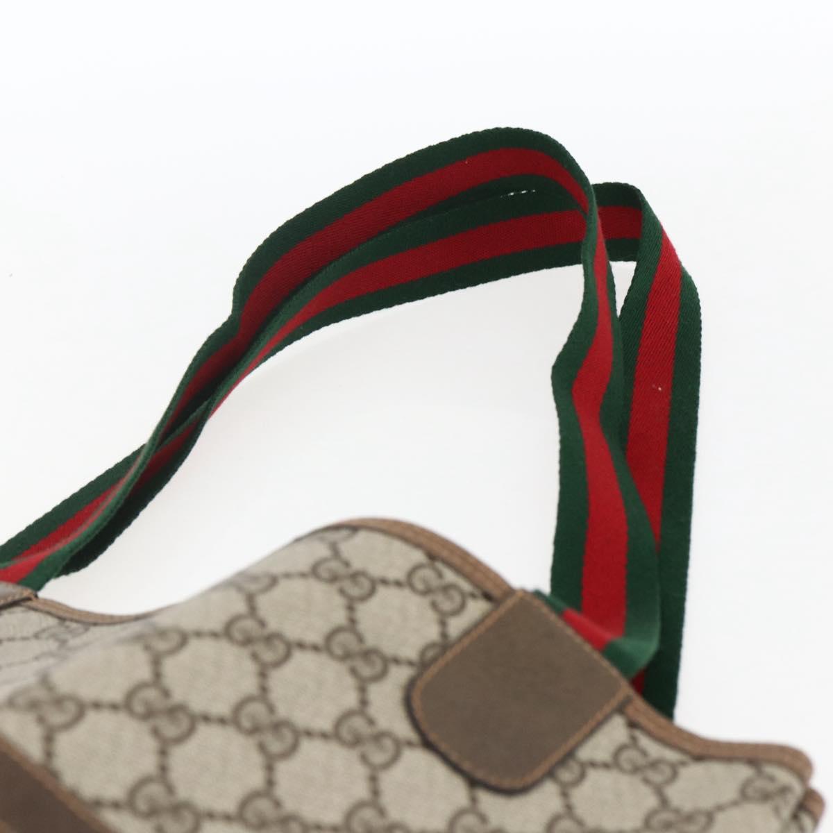 GUCCI GG Supreme Web Sherry Line Tote Bag PVC Beige 39 02 003 Auth ep13207V