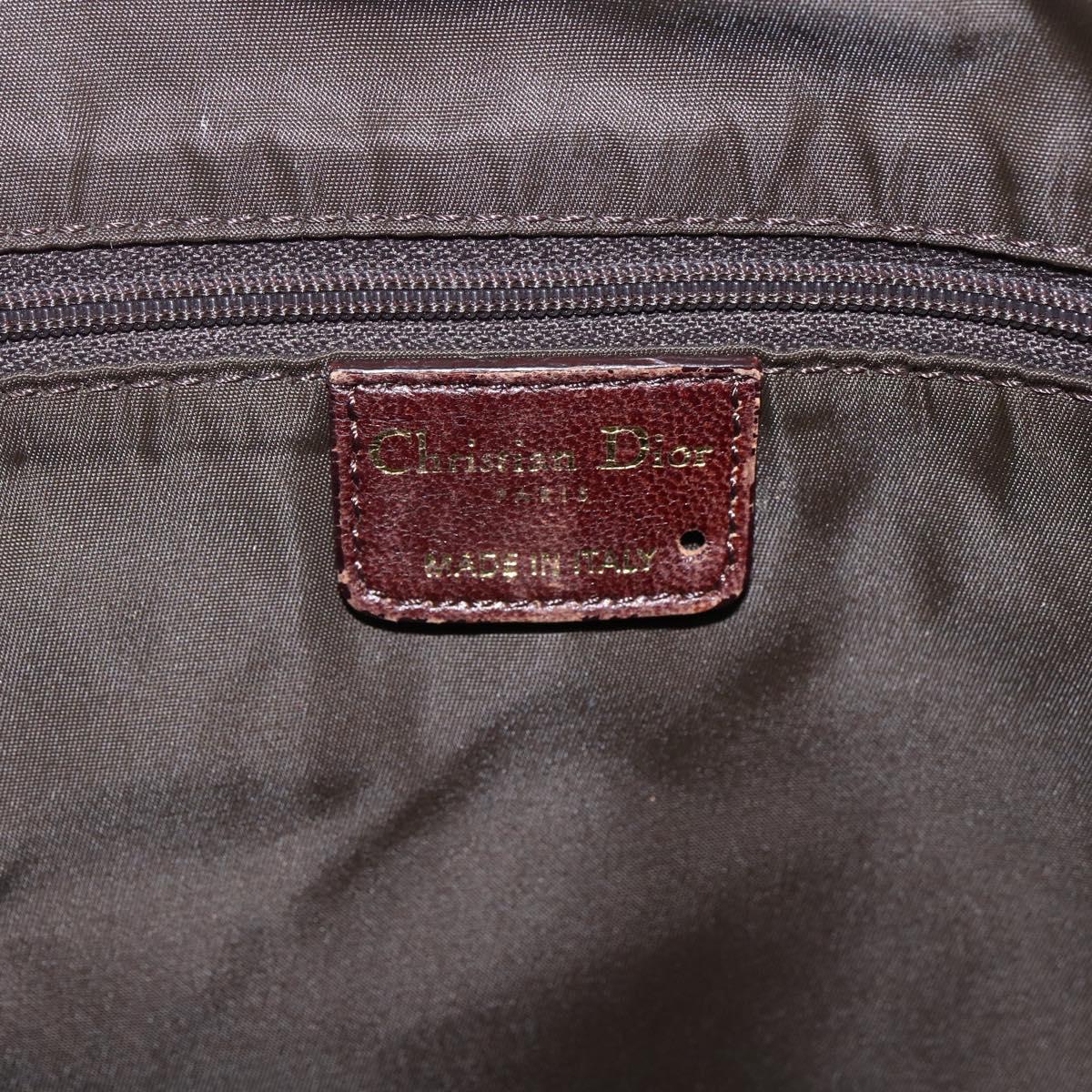 Christian Dior Trotter Canvas Shoulder Bag Beige Gold Auth ep13208