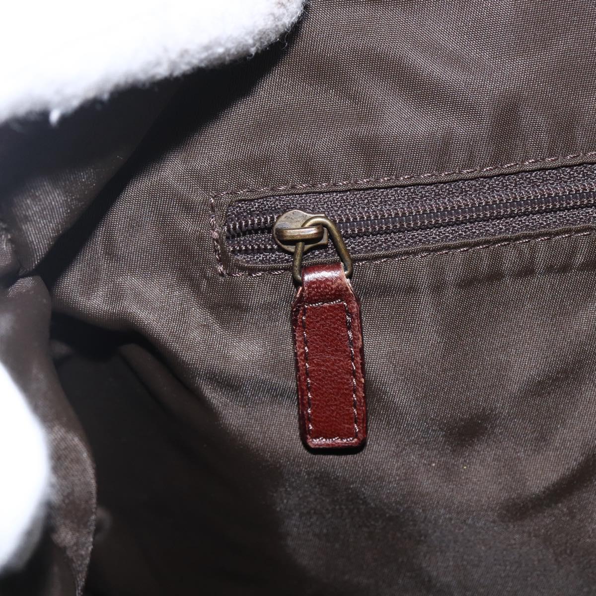 Christian Dior Trotter Canvas Shoulder Bag Beige Gold Auth ep13208