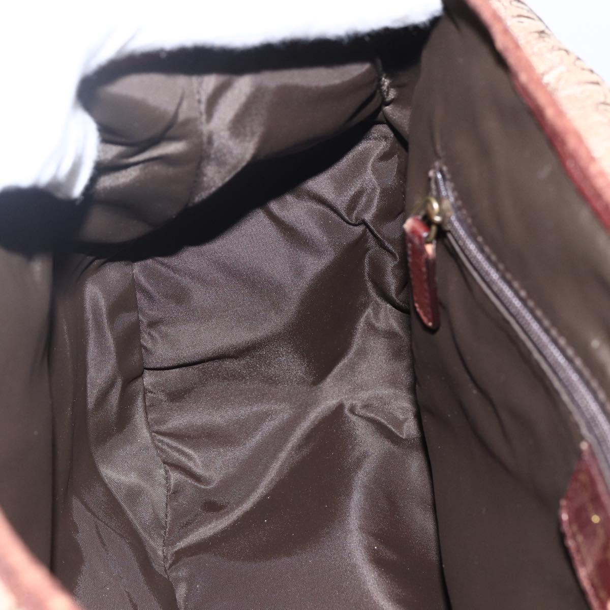 Christian Dior Trotter Canvas Shoulder Bag Beige Gold Auth ep13208