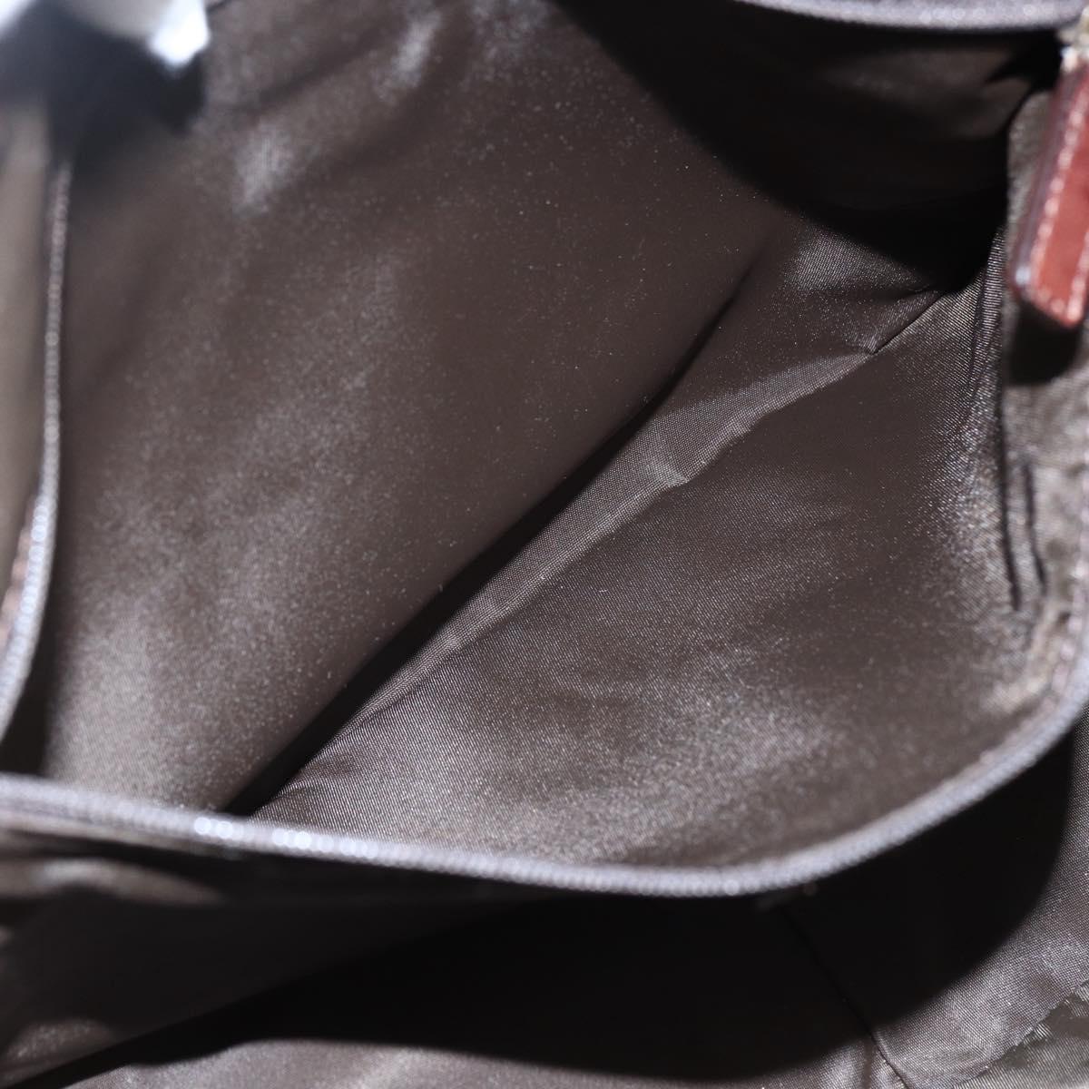 Christian Dior Trotter Canvas Shoulder Bag Beige Gold Auth ep13208