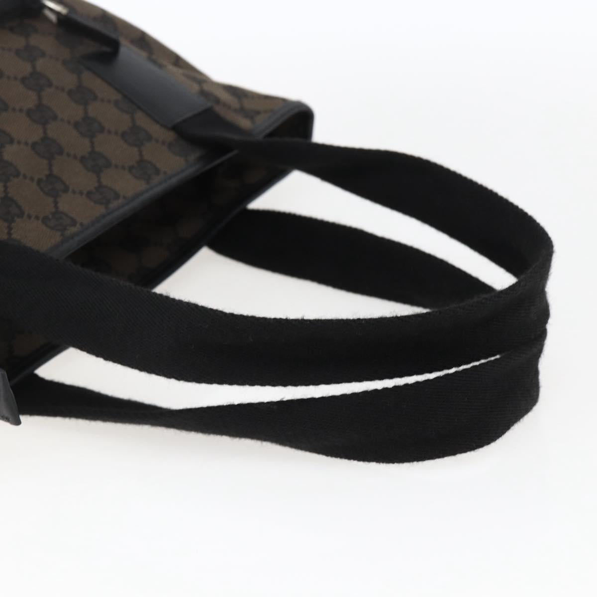 GUCCI GG Canvas Tote Bag Black Silver 019 0401 Auth ep13216
