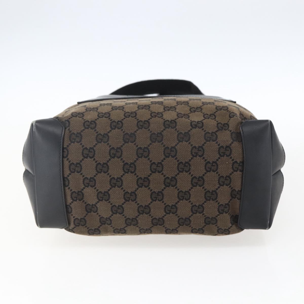 GUCCI GG Canvas Tote Bag Black Silver 019 0401 Auth ep13216