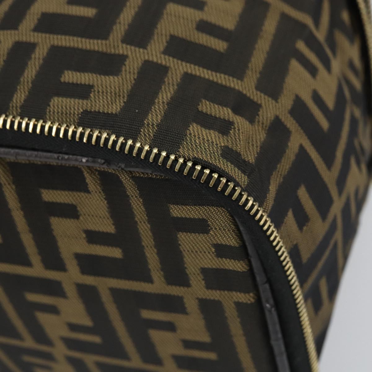 FENDI Zucca Canvas Hand Bag Brown Black Auth ep13217