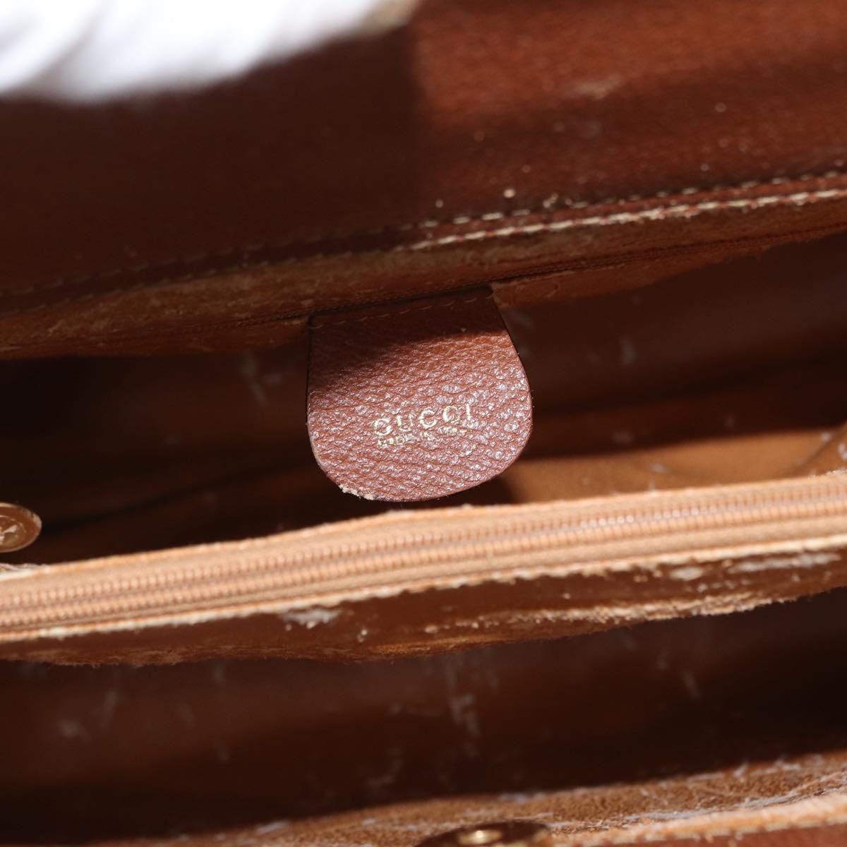 GUCCI Bamboo Hand Bag Leather Brown Gold 002 1186 0260 Auth ep13219