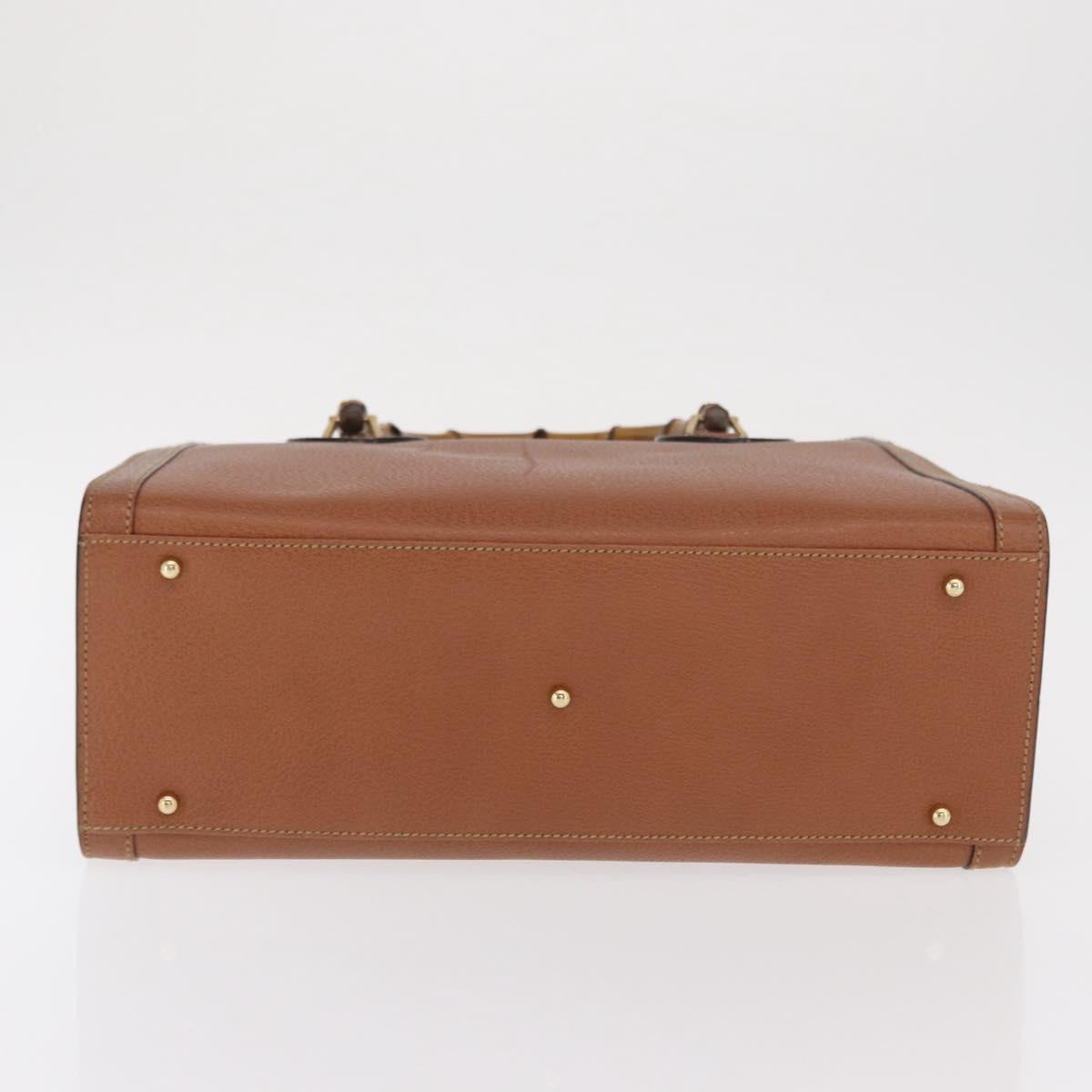 GUCCI Bamboo Hand Bag Leather Brown Gold 002 1186 0260 Auth ep13219