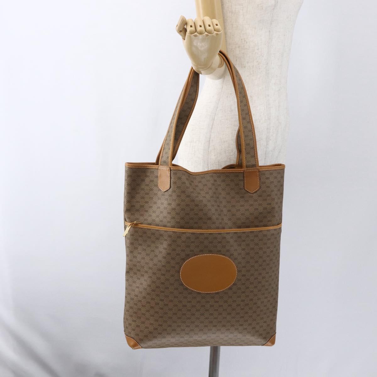 GUCCI Micro GG Supreme Tote Bag PVC Beige Gold 002 39 0054 Auth ep13221