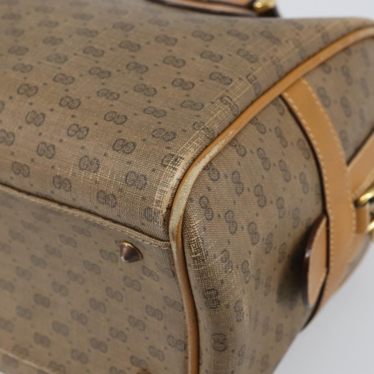 GUCCI Micro GG Supreme Boston Bag PVC Beige Gold 002 58 0165 Auth ep13225