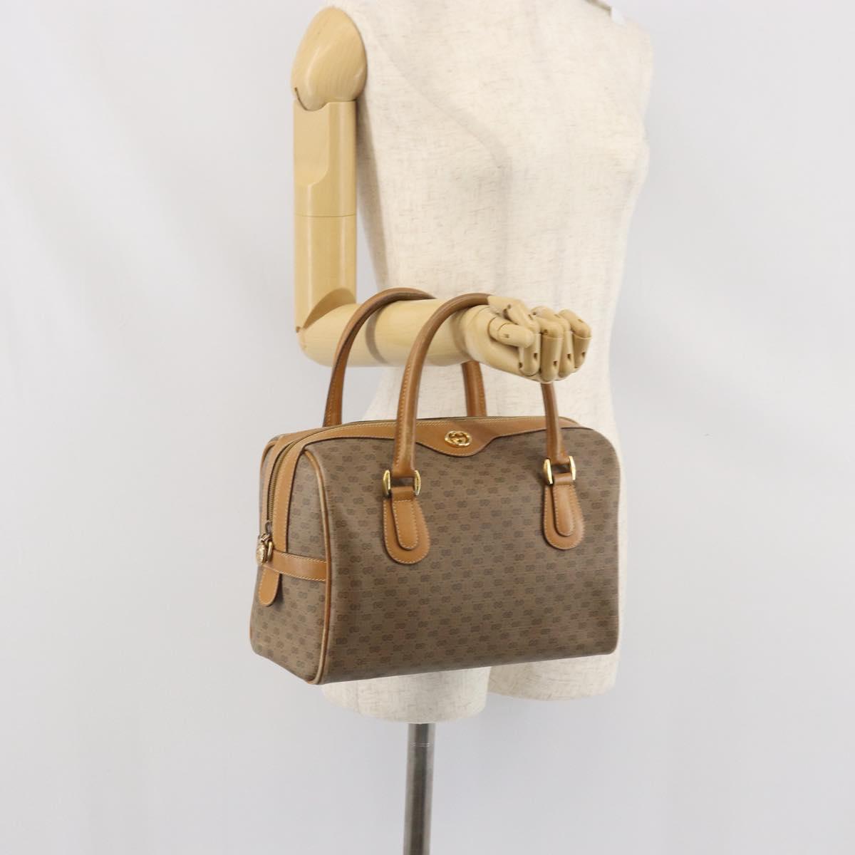 GUCCI Micro GG Supreme Boston Bag PVC Beige Gold 002 58 0165 Auth ep13225