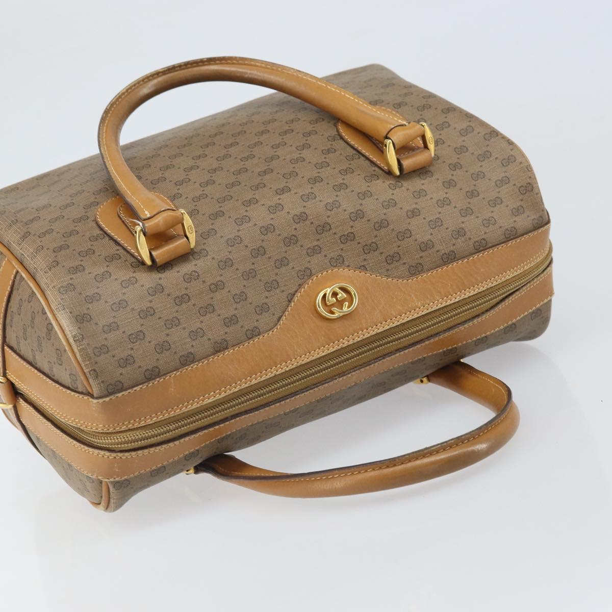 GUCCI Micro GG Supreme Boston Bag PVC Beige Gold 002 58 0165 Auth ep13225