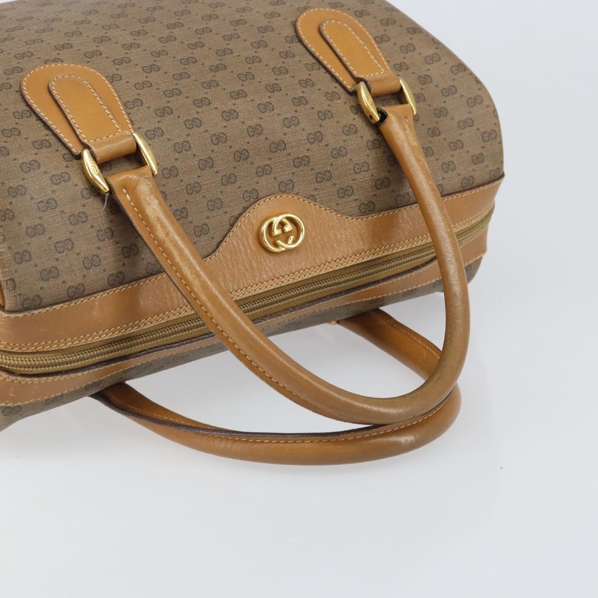 GUCCI Micro GG Supreme Boston Bag PVC Beige Gold 002 58 0165 Auth ep13225