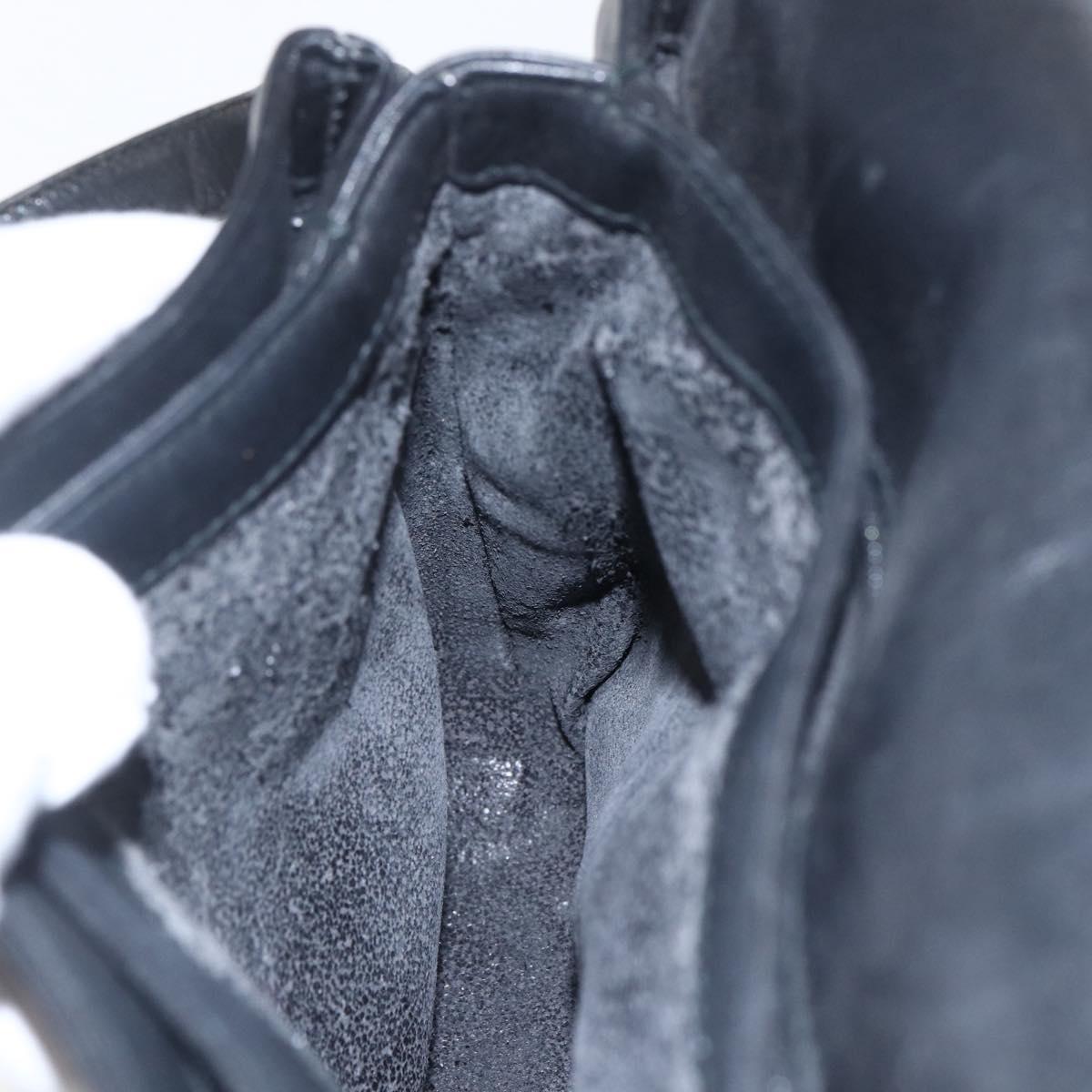 GUCCI Shoulder Bag Leather Black Silver 001 2214 Auth ep13226