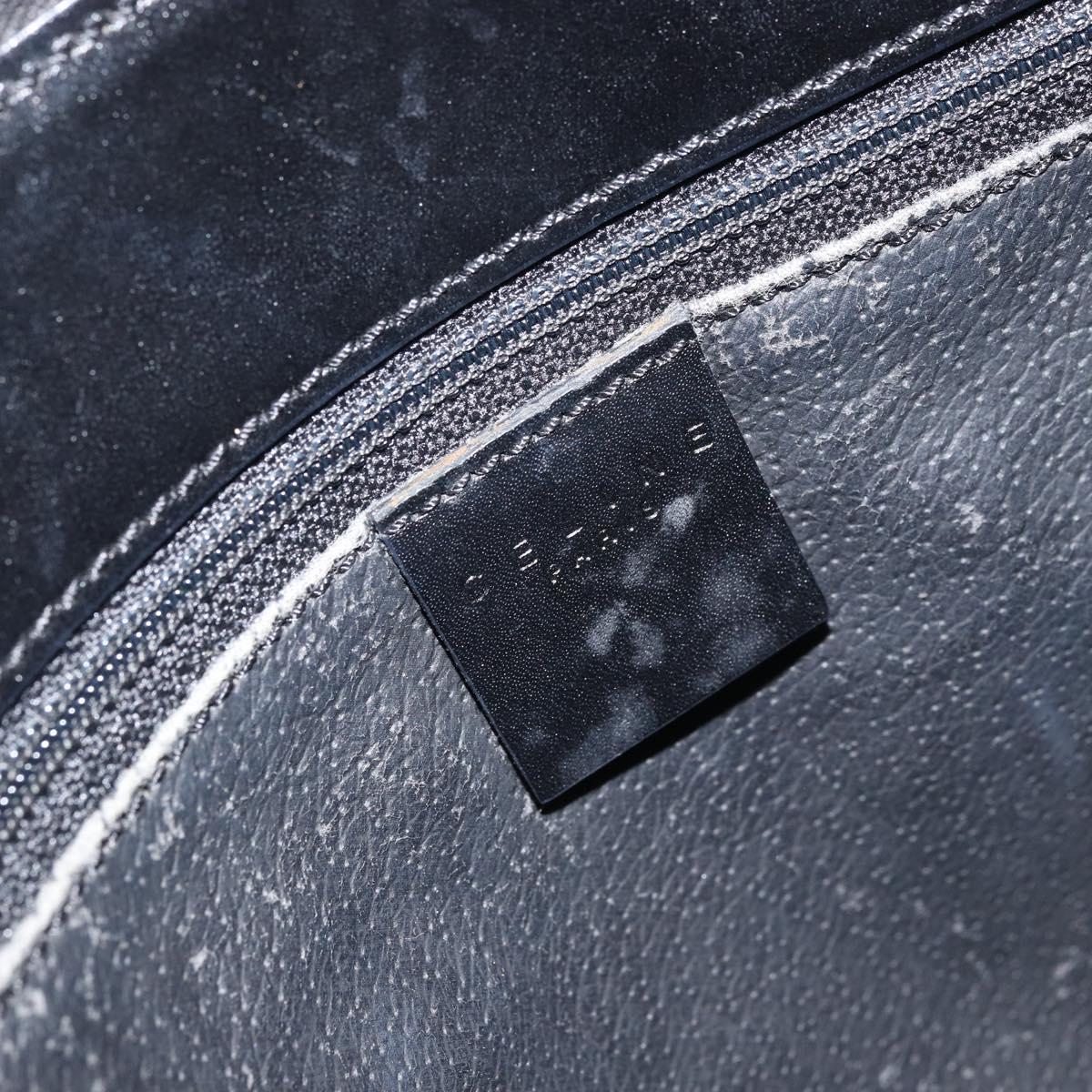 CELINE Macadam Canvas Hand Bag PVC Leather Black Gold Auth ep13232