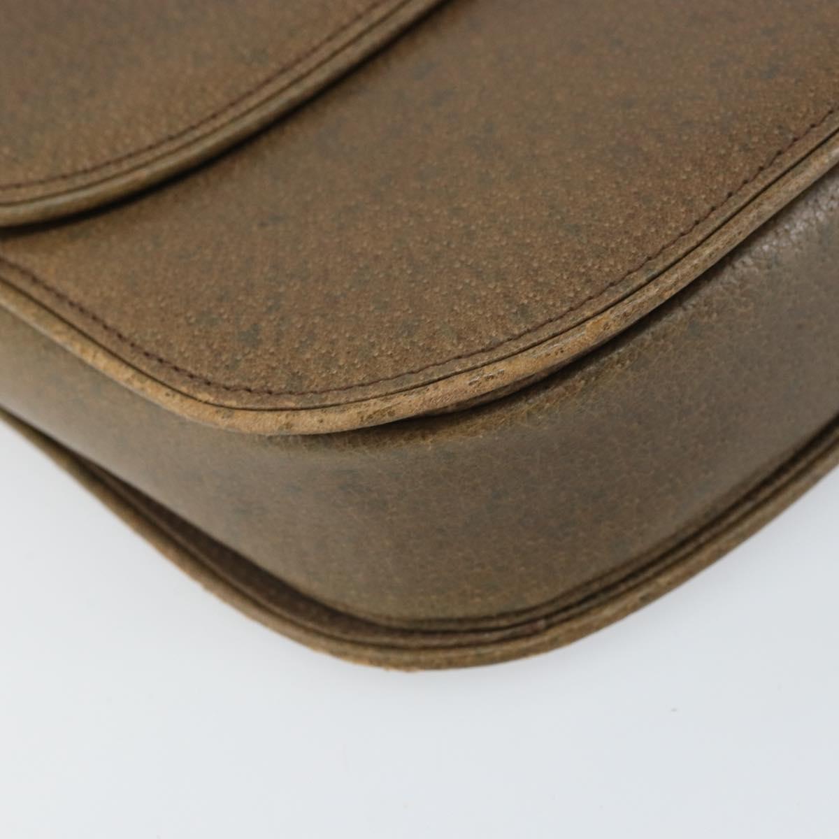 GUCCI Hand Bag Leather Brown Gold Auth ep13233