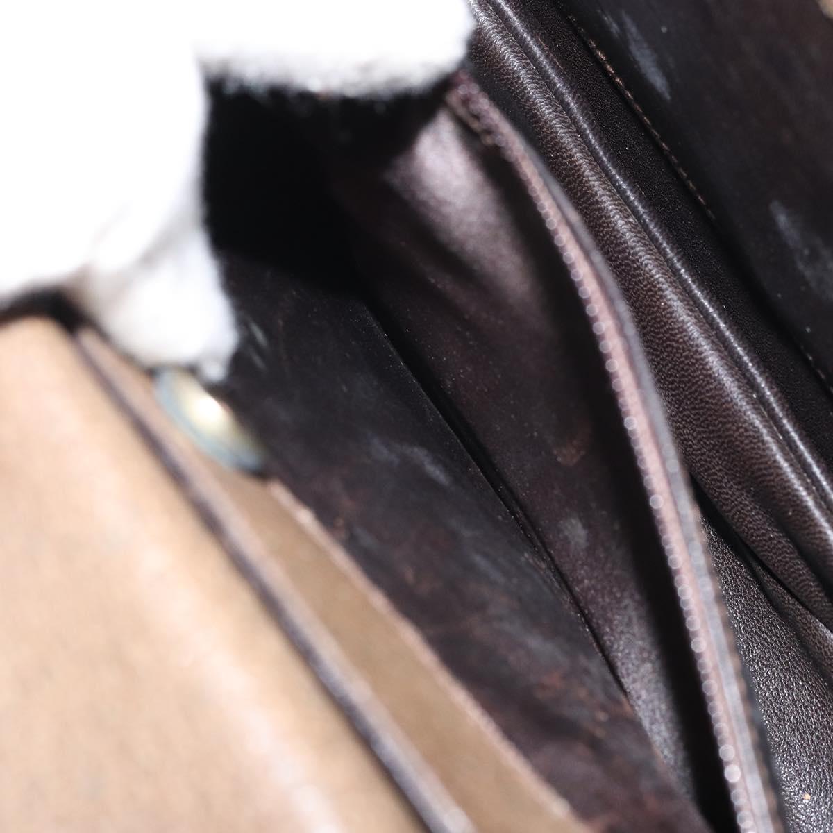 GUCCI Hand Bag Leather Brown Gold Auth ep13233