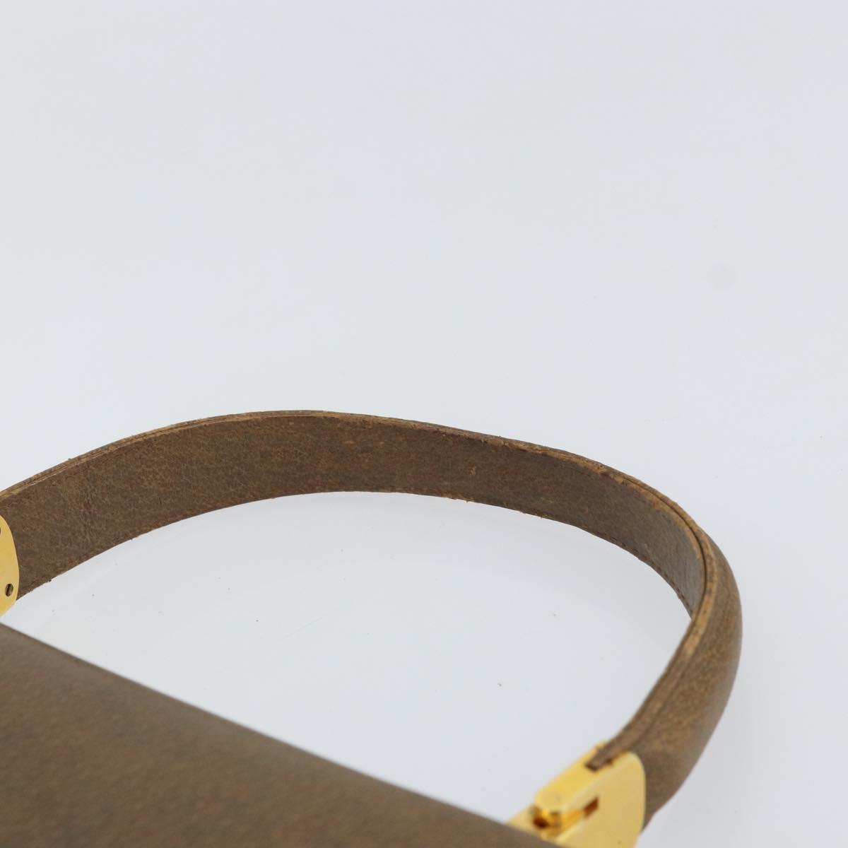 GUCCI Hand Bag Leather Brown Gold Auth ep13233