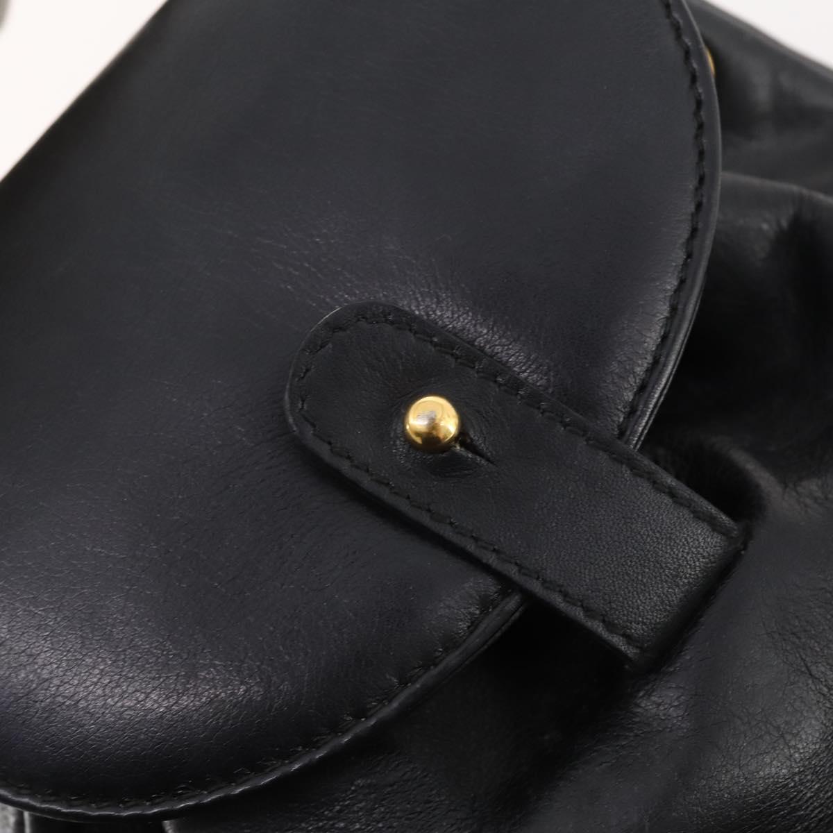 GUCCI Bamboo Backpack Leather Black Gold 003 1705 0030 Auth ep13234