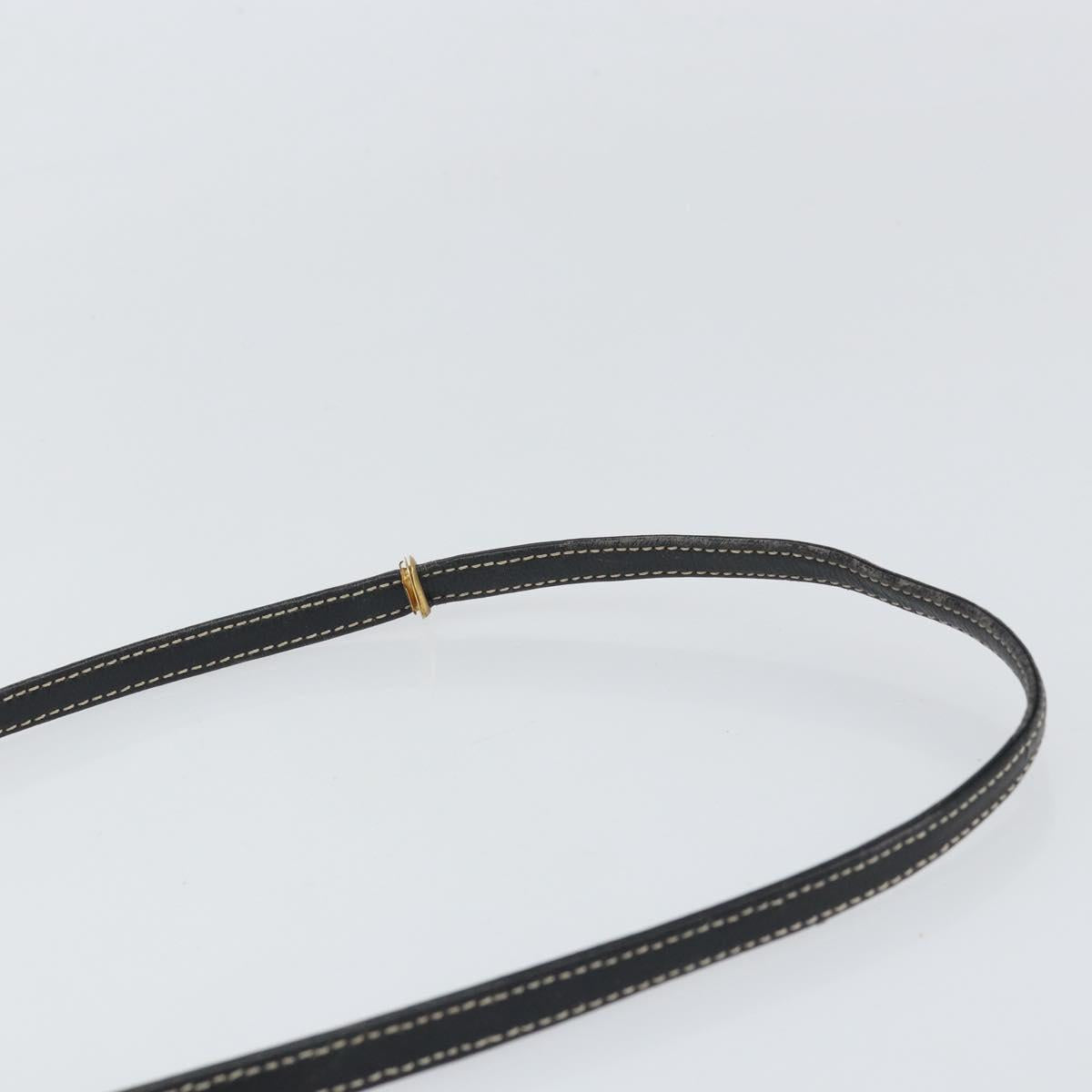 Christian Dior Shoulder Bag Leather Navy Gold Auth ep13236