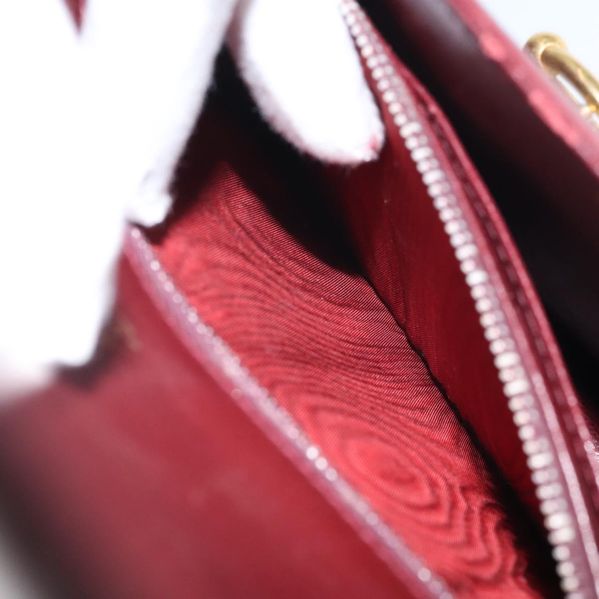 GUCCI Shoulder Bag Leather Bordeaux Gold Auth ep13238