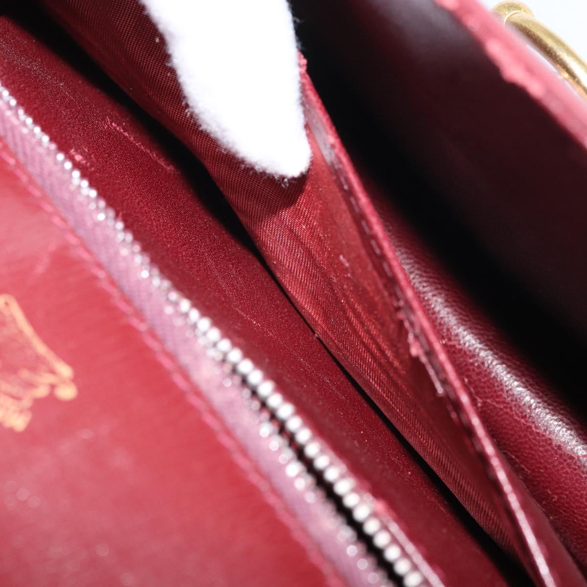 GUCCI Shoulder Bag Leather Bordeaux Gold Auth ep13238